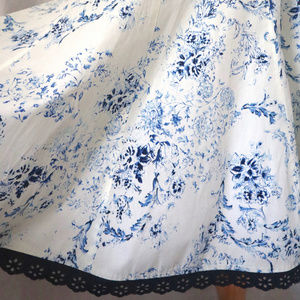 Talbots Blue & White Floral A-Line Skirt size 4
